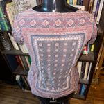 Lucky Brand  M southwest pink & blue scoop neck top Photo 1