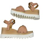 Stella McCartney New Elyse Buckle Wedge Platform Sandals Blush Pink Size 39 Photo 5