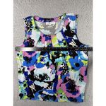 Jones Studio Jones‎ Studio Separates Blouse Women Petite Large Abstract Geometric Pleated Photo 3