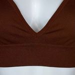 We Wore What  Circular Knit V-Neck Bra Top in Brunette Photo 2