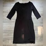 Ralph Lauren Lauren Black Long Sleeve Twist Front Knee Length Dress Size 4 Work Photo 10