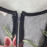 L'ATISTE Black Mesh Blouse with Multicolor Floral Design Photo 8