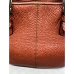 Tignanello Leather Satchel Top Handle Bag Big Buckle Detail Orange Purse Silver Photo 2