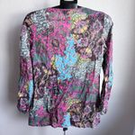 Lucky Brand Boho Paisley Tunic Longsleeve Top Lightweight Colorful Small Photo 1