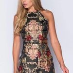 Chic Boutique Rose NWT Asian Brocade Floral Metallic Embroidered NWT Romper XL Photo 0