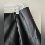 ASOS  Black Faux Leather Mini Skirt Curved Hem Photo 2