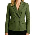 Veronica Beard Dickey Blazer Jacket Linen Blend Green Photo 0