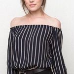 Brandy Melville Striped Off the Shoulder Maura Top Photo 3