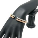 Sterling Silver minimalist textured cuff set, made in Italy - NWOT Photo 1