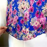Sézane Sezane Top Ann Floral Silk Button-Down Long-Sleeve Summer Glow Jacquard 38 EUC Photo 2
