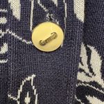 St John Collection Marie Gray Woman Navy Blue & White Floral Tapestry Cardigan 6 Photo 3