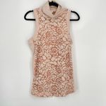 Anthropologie Meadow Rue  Ivory‎ Ribbed Lace Overlay High Neck Sleeveless Top Med Photo 9