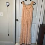 Lulu’s peach romantic heart off shoulder lace mermaid maxi gown dress medium Orange Photo 4