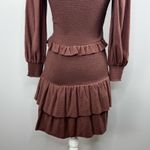 Nation Ltd Abby Smocked Mini Dress Women Small Maueve Long Sleeve Ruffle Detail Photo 7