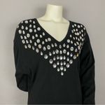 Vintage Sweater Sparkly Women Eclectic Embellished Jewels Glam Christmas Size XL Photo 4