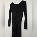 Norma Kamali Kamali Kulture Long Sleeve Black Dress with Shirred Waist Photo 6