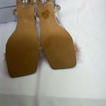 None PINK FEATHERED HEELS 7.5-8 39 PINK WITH BEIGE SHOE & TRANSPARENT HEEL NEW IN BOX Photo 6