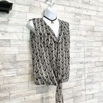 Fun & Flirt Chevron Print Sleeveless Tie Front Top, S Photo 2