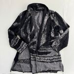Ming Wang  Black Grey Cardigan Sweater Size Medium Photo 1