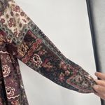 Cocomo Floral Bandana Print 3/4 Sleeve Mock‎ Neck Blouse Medium Boho Patchwork Brown Photo 10