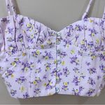 ZARA  Floral Print Bralette Crop Top Blouse Pink Size Medium Photo 1
