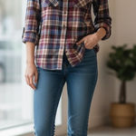 CHAPS Chap’s button down flannel embroidered flannel Photo 0