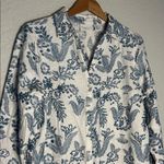 Calypso St. Barth Embroidered Shacket Shirt Button Up Blue White Linen Cottage Photo 4