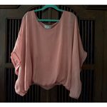 Tina Stephens Silk Blend Batwing Top Pink One Size Made in Italy Photo 1