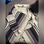 Charlotte Russe  women’s stripped blanket cardigan L long‎ sleeve winter warm Photo 1