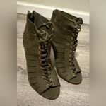 Forever 21 Cute Dark Green Peep Toe Ankle Booties | Boots Photo 1