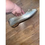 Alex Marie  Gold Peep Toe Bow‎ Low Heel Shoes Photo 1