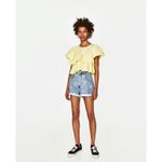 ZARA Daisy Applique Mom Fit Denim Jean Shorts Photo 1