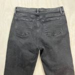 Loft High Waist Straight Crop Jeans Black Denim Raw Hem Size 31 Photo 10