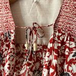 Free People Rouge open cardigan floral Balloon Sleeve Top Red XS Photo 2