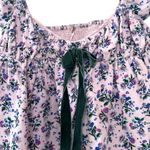 Free People Gaia Printed Lilac Floral Corduroy Bow Tunic Size XS Photo 2