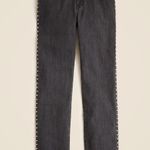 J.Crew Studded High Rise Straight Jean 1996 Semi Stretch Washed Black US 29 MWT Photo 3