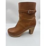 SWEDISH HASBEENS Natural Brown Clog Jodhpur Block Heel Leather Boots 37 US 7 Photo 12