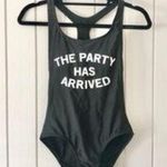 No Boundaries “The party has arrived” black & silver one piece swimsuit Photo 0