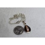 Source Unknown Thrilling Tigers Eye Amber Crystal Accent Teardrop Silver Tone 18" Chic Necklace Photo 3
