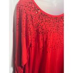 Faded Glory  Women's Red Sequined Blouse Top 3/4 Sleeve Size 1X 16W Photo 2