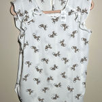 Loft White Flutter Sleeve Ruffled Tiger Top NWT NEW | XS Photo 0