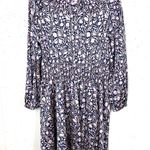 J.Crew  V-Neck Mini Dress Floral Fields Navy Smocked Waist Ruffle Neck Medium Photo 1