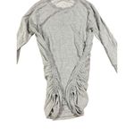 Athleta  gray long sleeve shirt with ruched sides size medium Photo 2
