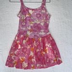 Peach Love California pink peach love flower dress size L short lining inside Photo 2