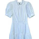 Alice + Olivia Vida Puff Sleeve Mini Dress White Size 8 High Neck Elegant Classy Photo 2