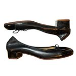 Ballerette Roma Black Leather Cap Toe Block Heel Ballet Shoe Size 38 Photo 4