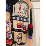 Vintage IVY Knit Cardigan Sweater Cottage core Teacher Schoolhouse Size S RaRE Black Photo 2