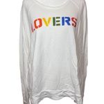 Sundry Anthropologie LOVERS Pullover Terry Rainbow Top Women Sweatshirt Sz Med 2 Photo 0