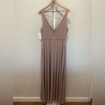 Thread Velvet Maxi Dress With Shirred Bodice and Front Slit Size 14 Gray Photo 9