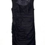 Eileen Fisher Ruched Sheath Dress Black Metallic Size 8 Photo 8